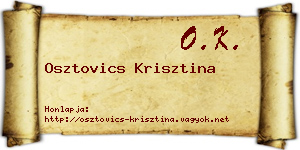 Osztovics Krisztina névjegykártya